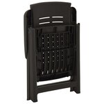 vidaXL Chaises inclinables de jardin lot de 2 Plastique Anthracite