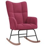 vidaXL Chaise à bascule avec repose-pied Rouge bordeaux Velours