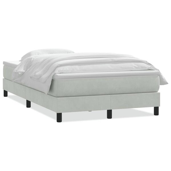 vidaXL Sommier à lattes de lit et matelas gris clair 120x220cm velours