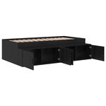 vidaXL Cadre de Lit de Rangement Chêne Noir 75x190 cm