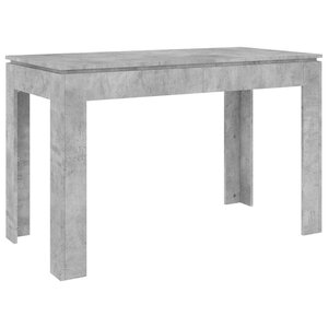 vidaXL Table à manger Gris béton 120x60x76 cm Bois d'ingénierie