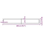vidaXL Étagère murale 200x30x(2-4) cm bois de chêne massif non traité