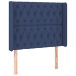 vidaXL Sommier à lattes de lit matelas et LED Bleu 100x200 cm Tissu