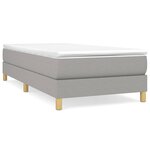 vidaXL Sommier à lattes de lit avec matelas Gris clair 80x200 cm Tissu