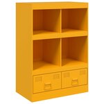 vidaXL Buffet jaune moutarde 67x39x95 cm acier
