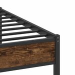 vidaXL Cadre de lit en métal sans matelas chêne fumé 193x201 cm