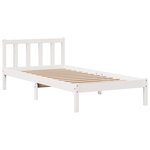 vidaXL Lit bibliothèque sans matelas blanc 75x190cm bois de pin massif
