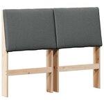 vidaXL Tête de lit capitonnée Gris foncé 120 cm Pin massif