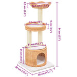 vidaXL Arbre à chat avec griffoir en sisal Naturel Bois de saule