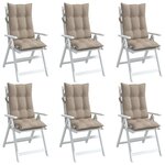 vidaXL Coussins de chaise à dossier haut lot de 6 taupe tissu oxford