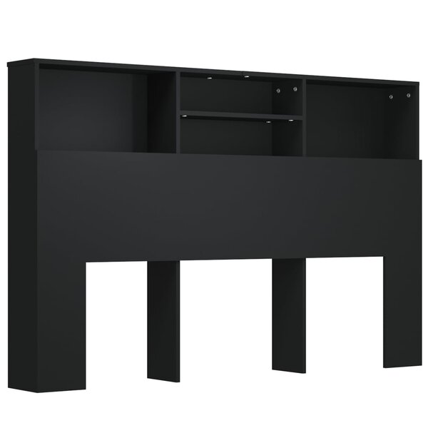 vidaXL Armoire de tête de lit Noir 160x19x103 5 cm