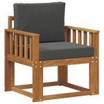 vidaXL Canapé d’extérieur Bois d'acacia massif et polyester Naturel