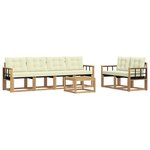 vidaXL Ensemble de canapés d'extérieur 7 pc Blanc et crème