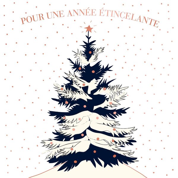 Carte De Vœux Etincelle Sapin Etincellant - Draeger paris
