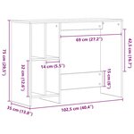 vidaXL Bureau Chêne noir 102 5 x 35 x 75 cm Bois d'ingénierie
