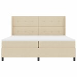 vidaXL Lit à ressorts avec matelas Crème 200 x 200 cm tissu