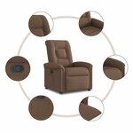 vidaXL Fauteuil inclinable Marron Tissu