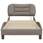vidaXL Cadre de lit avec LED sans matelas Hvar taupe 90x200 cm tissu