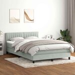 vidaXL Sommier à lattes de lit et matelas gris clair 160x210cm velours