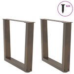 vidaXL Pieds de table basse en forme de V  2 pièces  acier naturel  60 x (42-43 3) cm