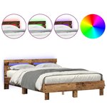 vidaXL Cadre de lit Bois ancien 140 x 190 cm Bois d'ingénierie