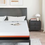 vidaXL Matelas Blanc et Gris 200 x 200 cm Mousse à mémoire de gel