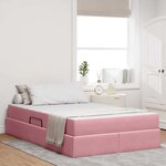 vidaXL Lit avec rangement et matelas Rose 120 x 200 cm Velours