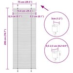 vidaXL Store plissé noir 75x200 cm largeur du tissu 74 4 cm polyester