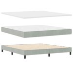 Lit Box Spring vidaXL avec Matelas Gris clair 180x200 cm en Velours