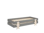 3 Lits Modulo Smiley Gris Empilables 90x200 L 203 6 x Lg 93 8 x H 27 5 cm