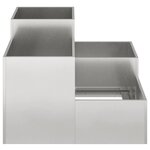 vidaXL Cache-pot de jardin Argent 80 x 80 x 60 cm Acier inoxydable