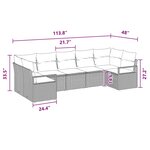 vidaXL Ensemble de canapé de jardin avec coussin 7 Pièces Marron et rouge