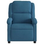 vidaXL Fauteuil inclinable de massage électrique bleu velours