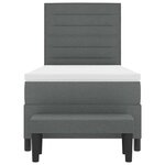 vidaXL Lit à ressorts avec matelas Gris foncé 80 x 200 cm tissu