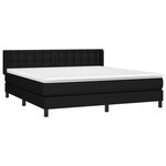 vidaXL Sommier à lattes de lit avec matelas Noir 160x200 cm Tissu