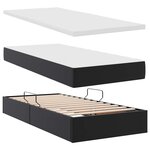 vidaXL Lit avec rangement et matelas avec matelas Noir 180 x 200 cm