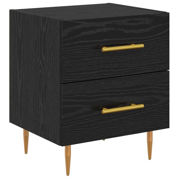 vidaXL Cabinet de chevet avec tiroir Chêne noir 40 x 35 x 47 5 cm