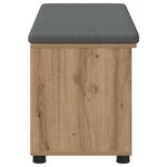 vidaXL Banc d'entrée avec coussin Uni Chêne artisanal 100 x 38 x 46 cm