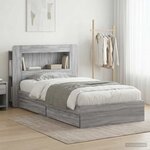 vidaXL Cadre de lit avec rangement Sonoma gris 100 x 200 cm