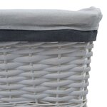 vidaXL Ensemble de paniers gigognes 3 Pièces Blanc Saule
