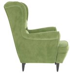 vidaXL Fauteuil vert clair velours