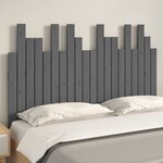vidaXL Tête de lit murale Gris 127 5x3x80 cm Bois massif de pin