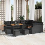 vidaXL Ensemble de canapé de jardin 13 Pièces Noir polyrotin