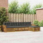 vidaXL Ensemble de canapés d'extérieur 5 pc Naturel et Anthracite