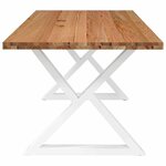 vidaXL Table à manger marron clair bois de chêne massif rectangulaire