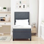 vidaXL Lit à ressort avec matelas et LED Gris foncé 80x200 cm Velours
