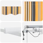 vidaXL Auvent Rétractable Multicolore 400 × 350 cm Tissu Métal