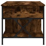 vidaXL Table basse chêne fumé 100x55x50 cm bois d'ingénierie et métal