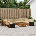 vidaXL Ensemble de canapés d'extérieur 10 pc Naturel et Beige