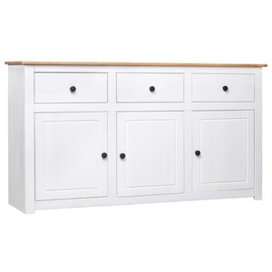 vidaXL Buffet Blanc 135x40x80 cm Pin solide Gamme Panama